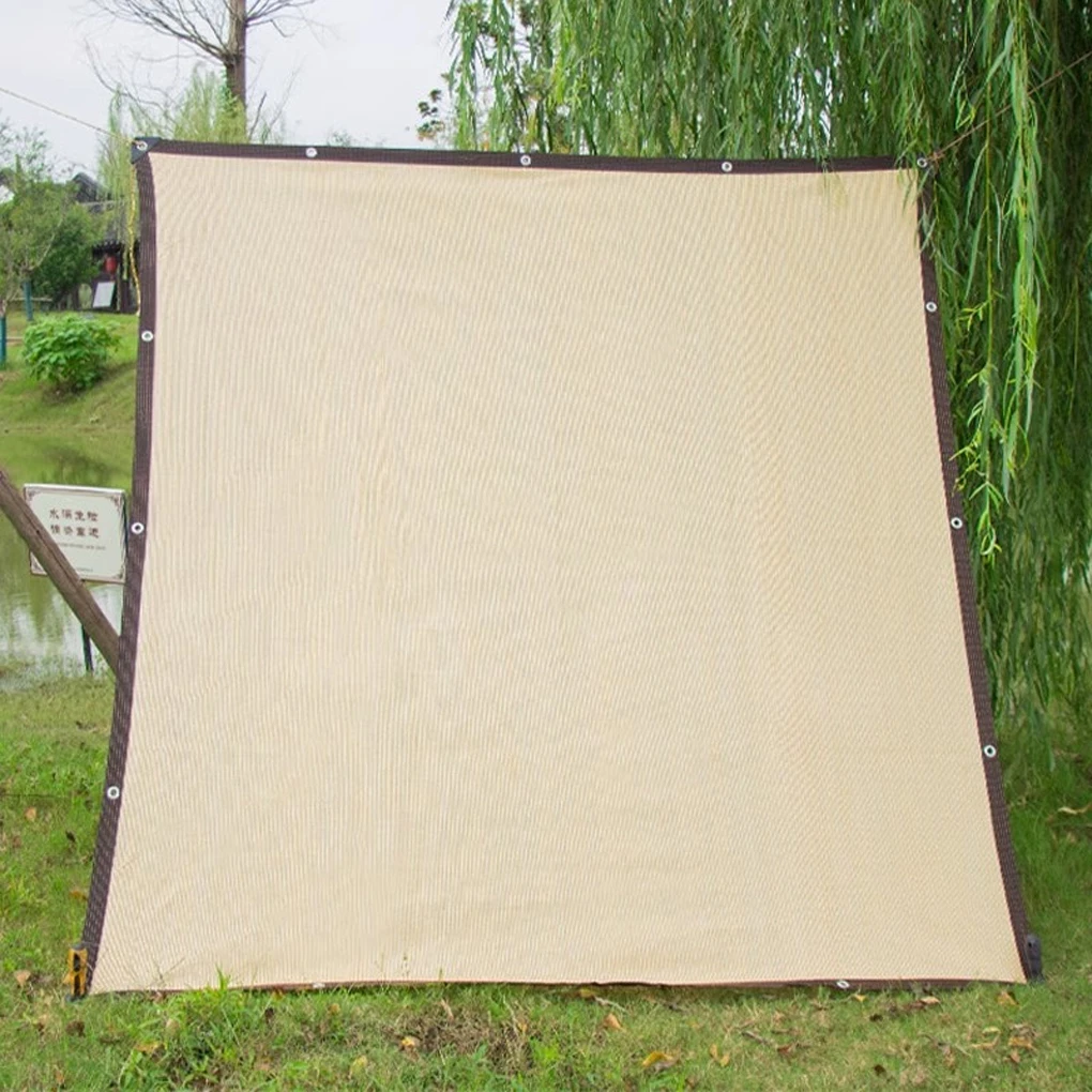 

Beige Durable Shading Net With Grommets Water-resistant Cooling Effect UV Protection Un Shade Cloth