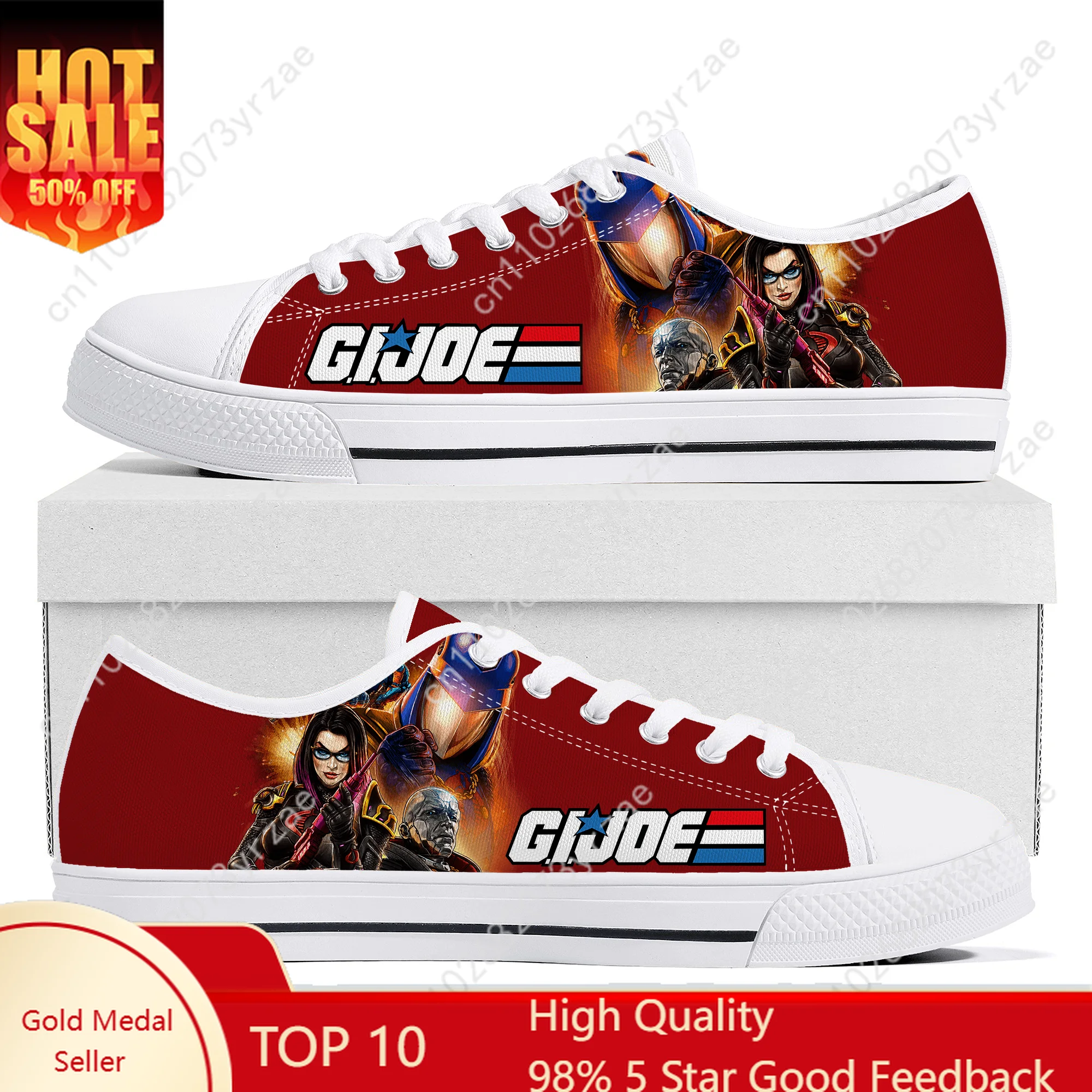 

G.I. Joe Low Top Flats Sneakers Men Women Teenager Canvas Sneaker High Quality Fashion Casual Sports Shoes Custom Shoe