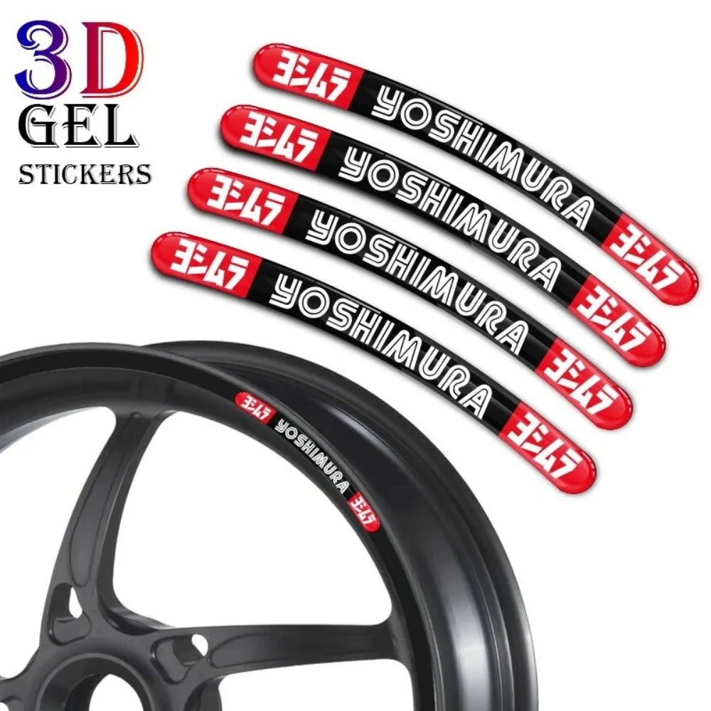 1set/8pcs 3D Gel Motorcycle Wheel Sticker 16″ 17″ 18″ 21″ Rim Stripe Decal Yoshimura Accessories Waterproof