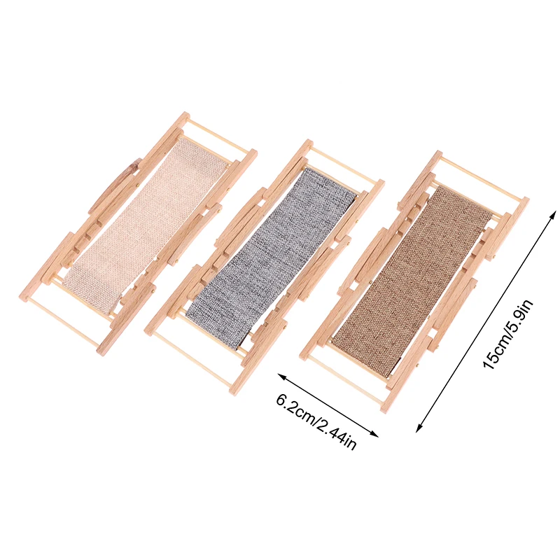 1Pc 1:12 Dollhouse Miniature Beach Chair Deck Chair Model Living Scene Decor Toy Doll House Accessories