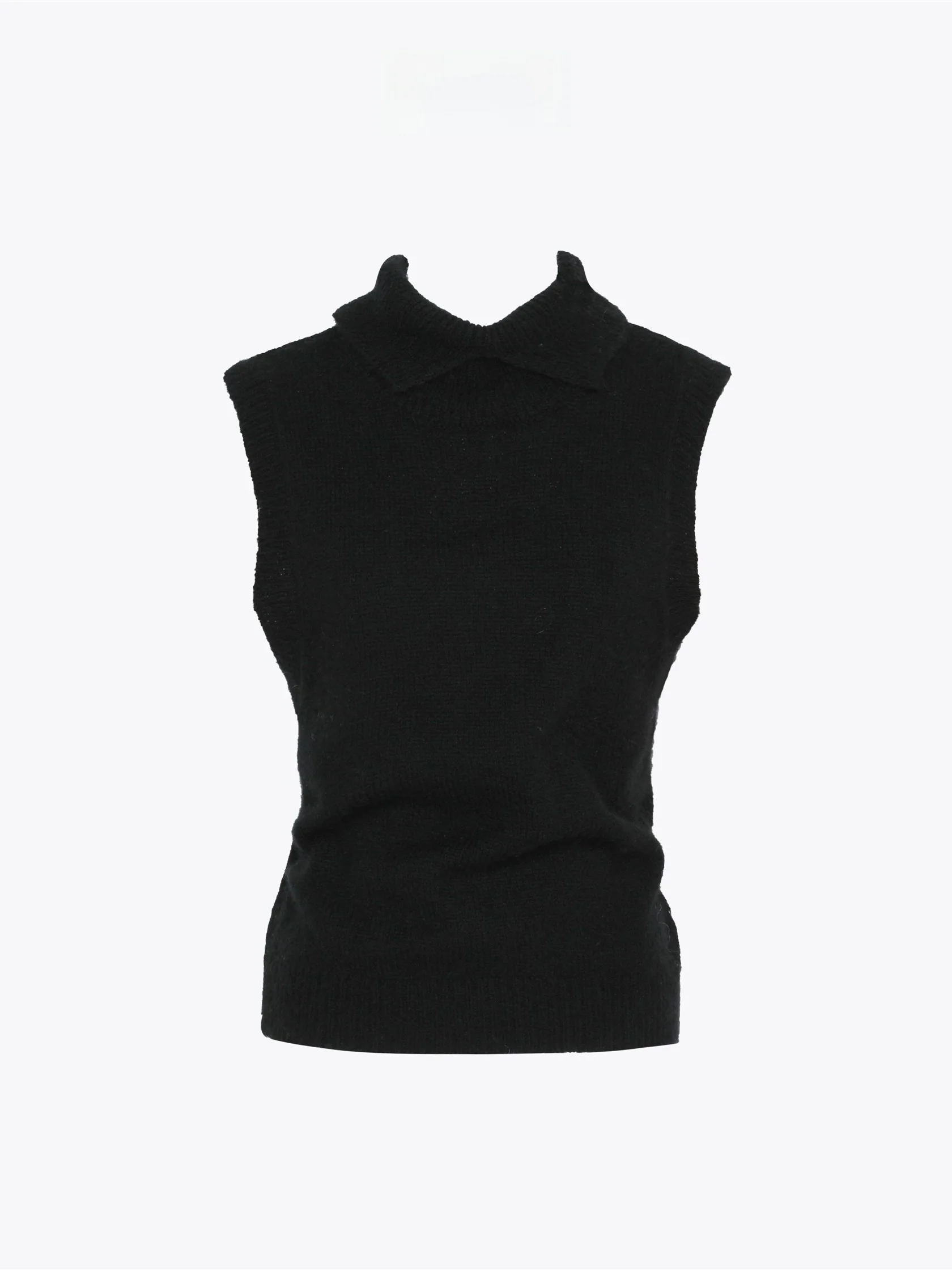 

Ele Knitted Wool Blend Bear Fur Vest Soft Waist-Cinching Svel Knitwear for Women Casual Chic Sle Autumn Faion