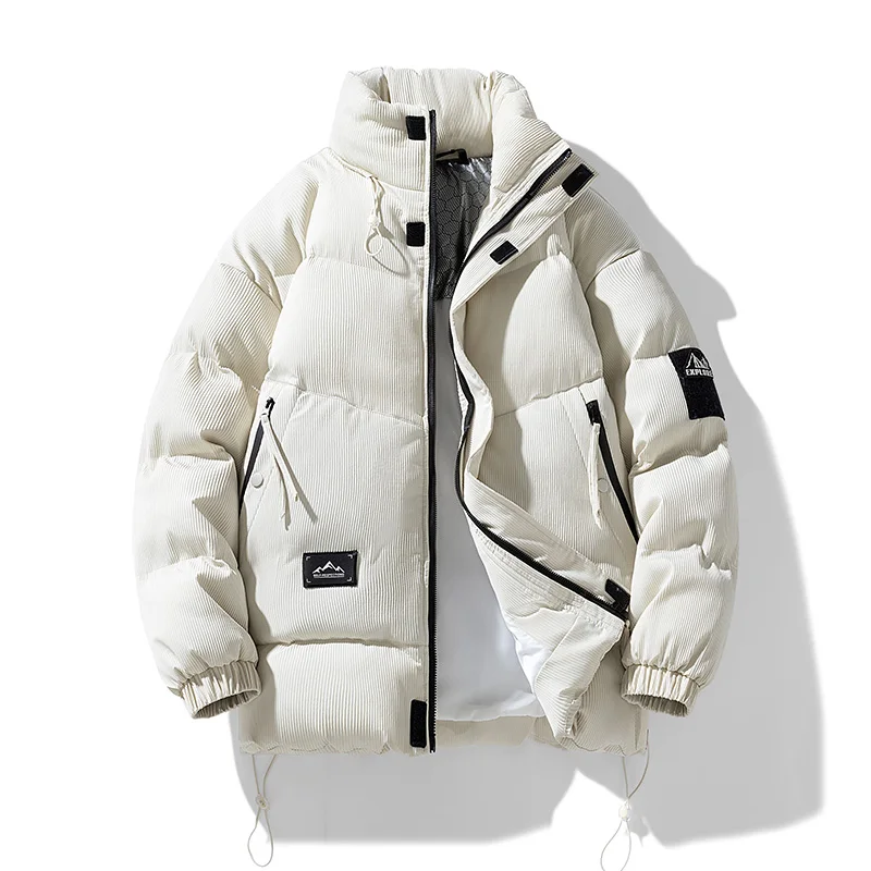

Solid Color Warm Parkas for Men Outdoor Thicken All-match Male Clothes Quality Windproof Cotton Jackets Winter Fashion Casual
