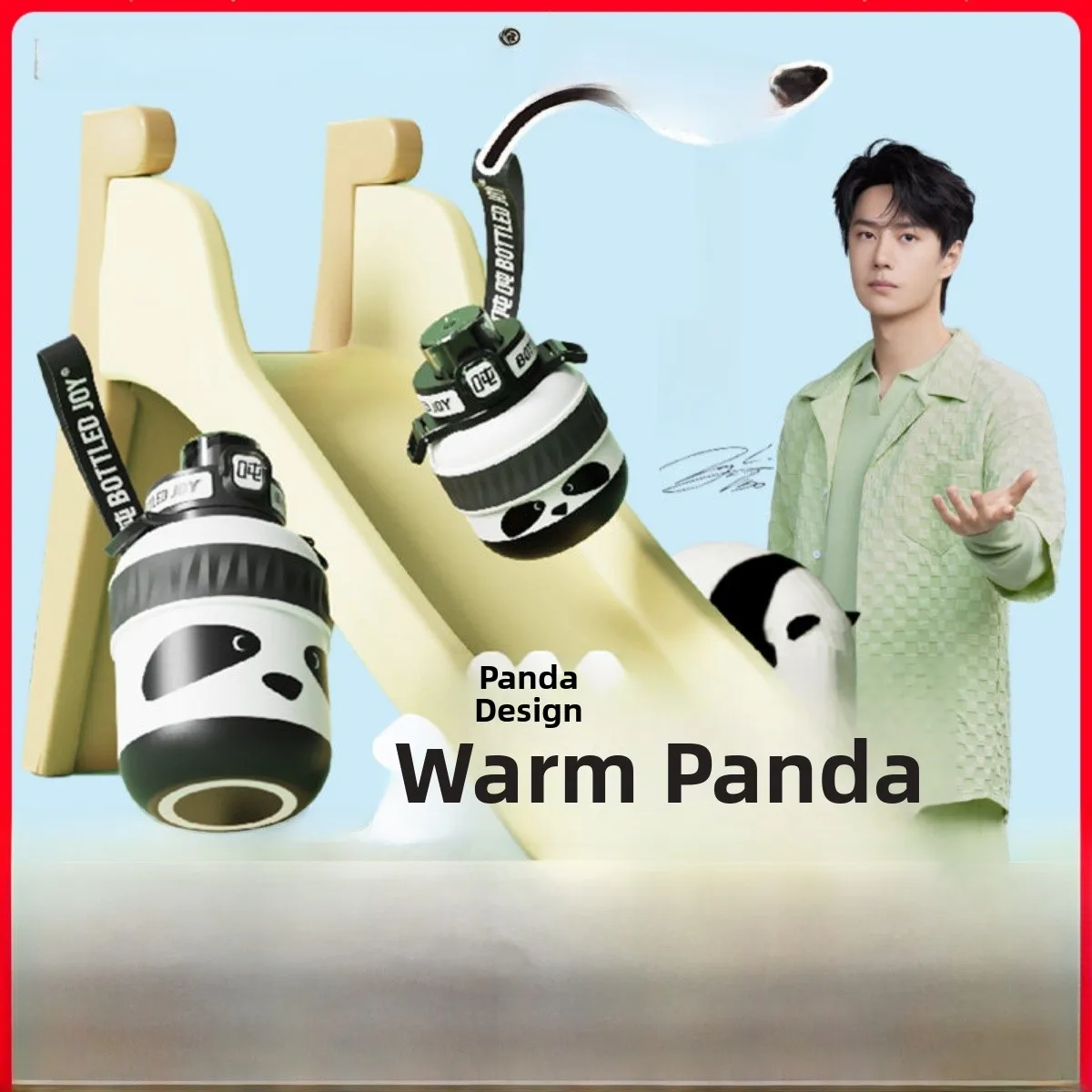 

Portable Stainl Steel 36 Panda TonTon Insulated Water Bottle High Aesthetic Value Student School Special Endorsed by Wa...