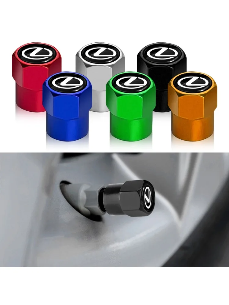 Bouchons de Valve de pneu de roue de voiture, 4 pièces, accessoires automobiles en métal à la mode pour Lexus F SPORT ES RX NX LS UX LM LX GX LC RZ IS CT GS RC HS