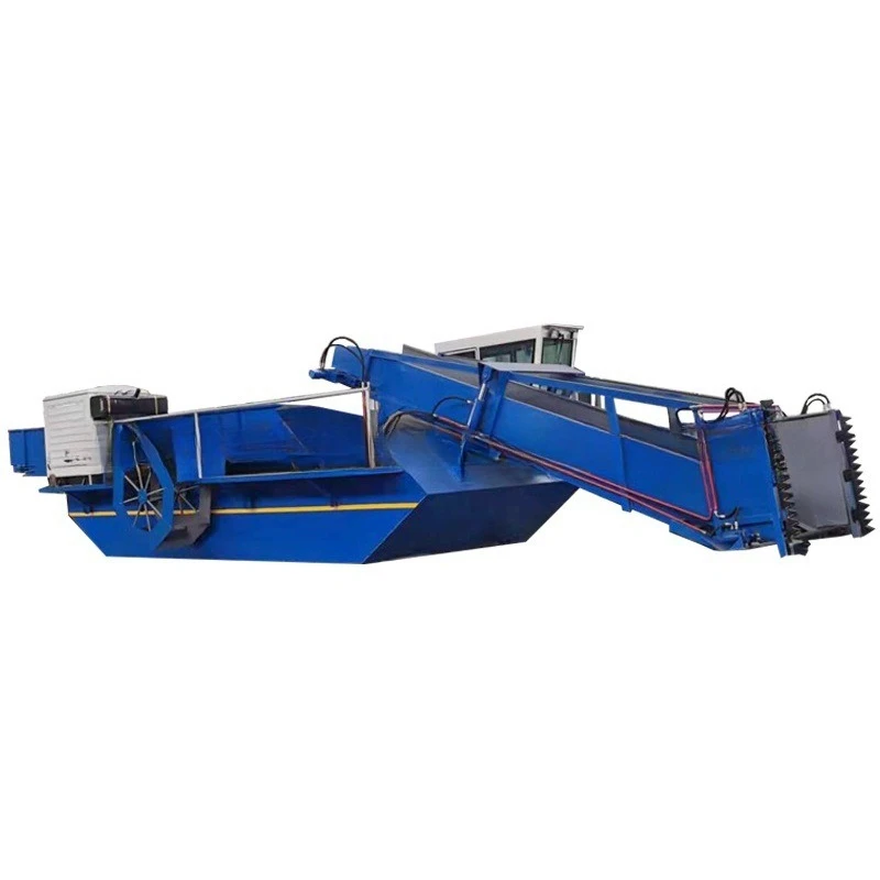 Water grass salvage boat, self collection and self dumping operation, simple medium-sized river garbage cleaning boat