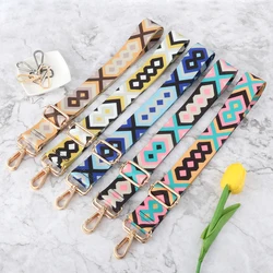 Bag Strap Accessories Fashion New Colorful Pattern Wide Shoulder Strap Adjustable Crossbody Replaceable Long Shoulder Strap