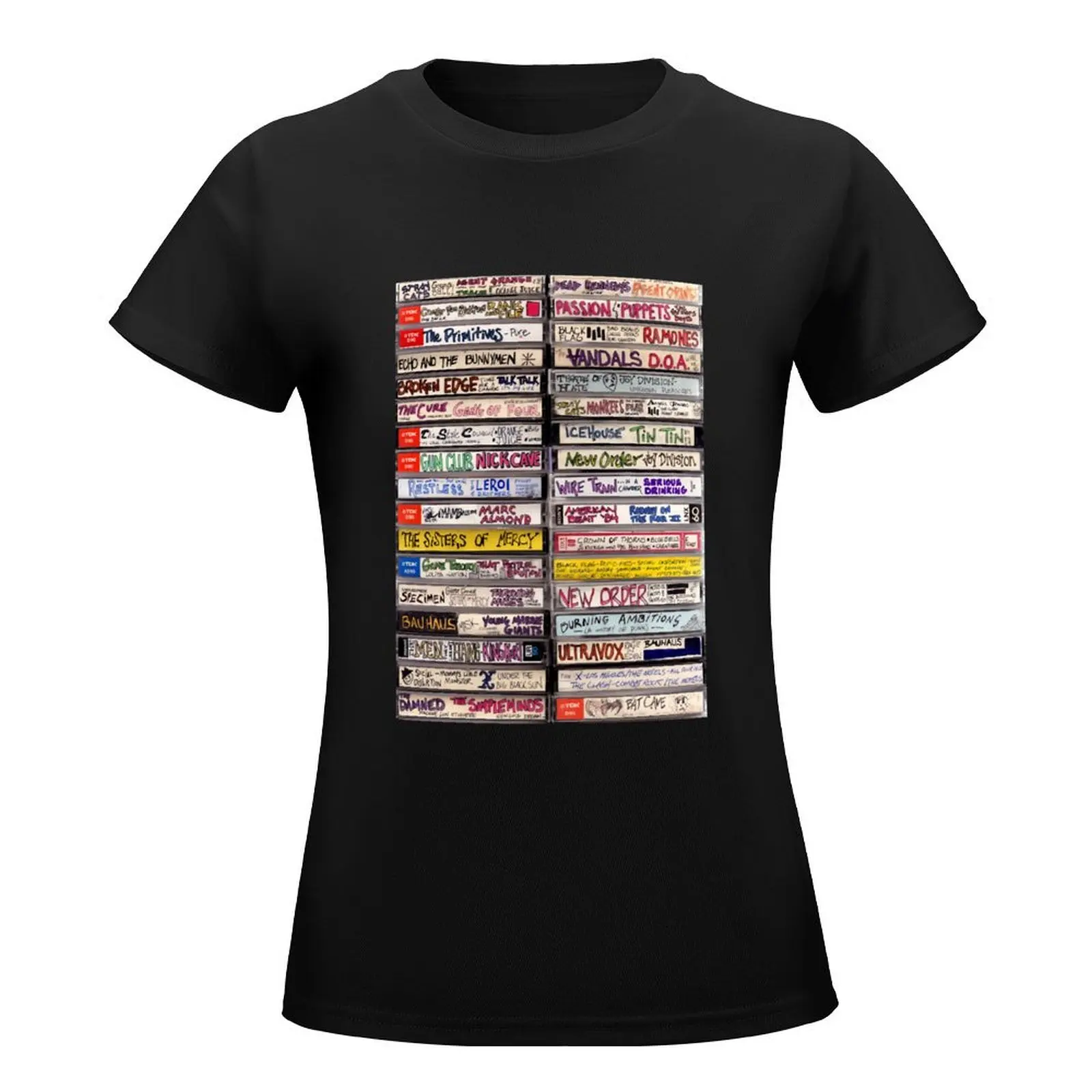 Punk Cassettes T-Shirt tops quick-drying Female clothing korean fashion black t-shirts for Women