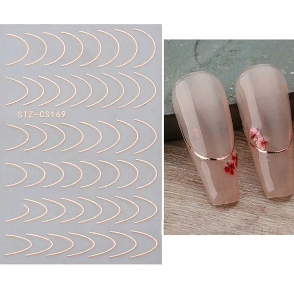 Self Adhesive Geometric Pattern Transfer Nail Foils Nail Art Decoration Manicure Stripe Nails Decals 3D Lines Nail Sticker