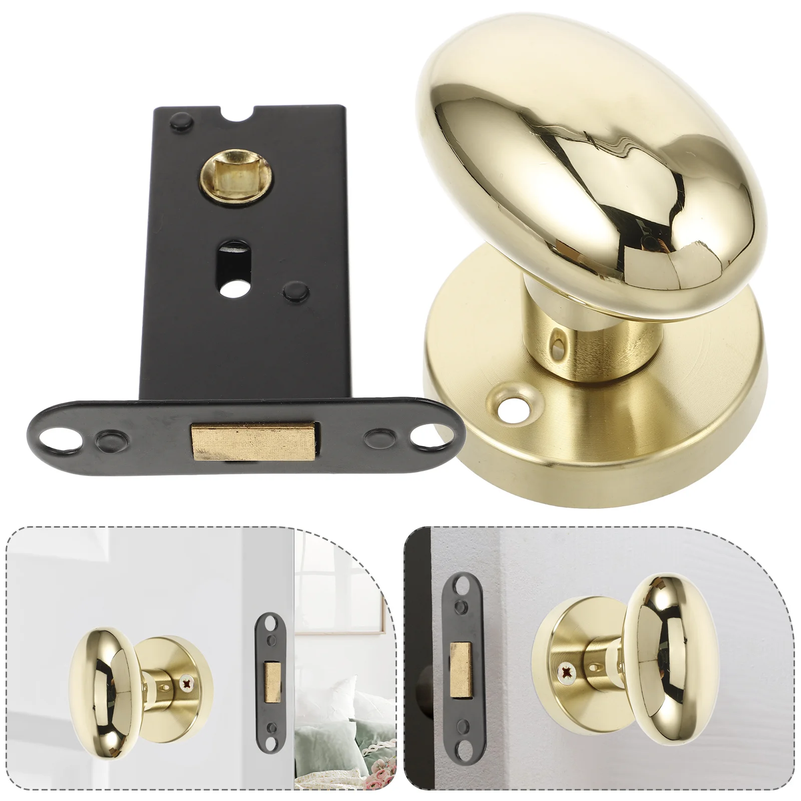 

1Set Invisible Door Lock Stainless Steel Single-Sided Heavy Duty Deadbolt Anti-Theft Lock for Wide Hole Thick