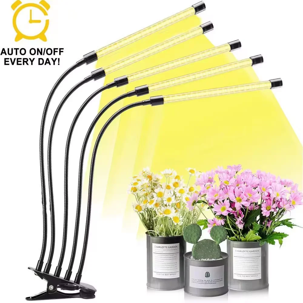 

LED USB Clip Grow Light 3000K Full Spectrum Plant Lamp Timing Control Indoor Greenhouse Flower Seedling Phyto Lamp 1-5Heads