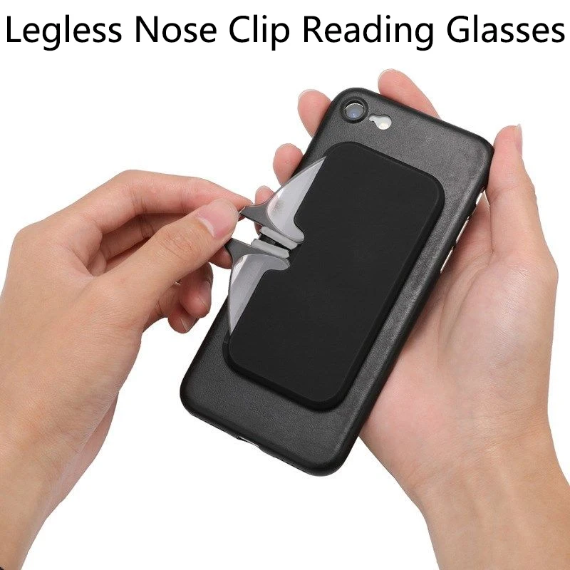 Nose Clip Portable Reading Glasses Rimless Ultrathin Smart Eyewear Casual Magnifying With Box 1.0 To 3.0