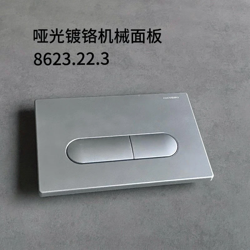 HANSBO Wall Squatting Toilet White Flush Panel Silver Switch Hidden Water Tank Button Accessory