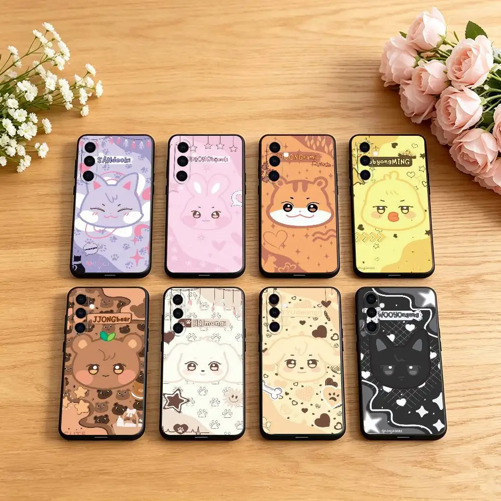 Cartoon Cute A-ANITEEZS-S Phone Case For Samsung Galaxy A73,A72,A71,A70,A53,A52,A51,Others Soft Black Cover