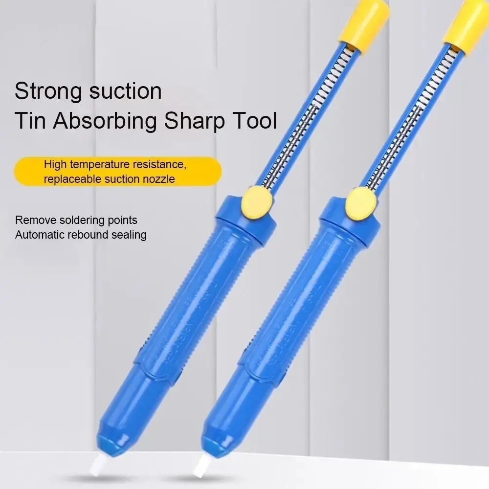 2Pcs 고온 저항 주석 흡수기 인체 공학적 진공 솔더 빨판 실용적인 대형 디 솔더링 펌프 용접 수리
