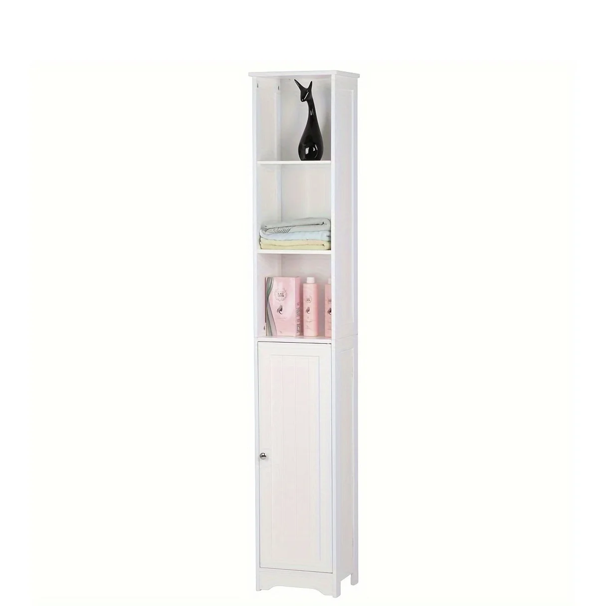 

One Door & Three Layers Bathroom Cabinet White