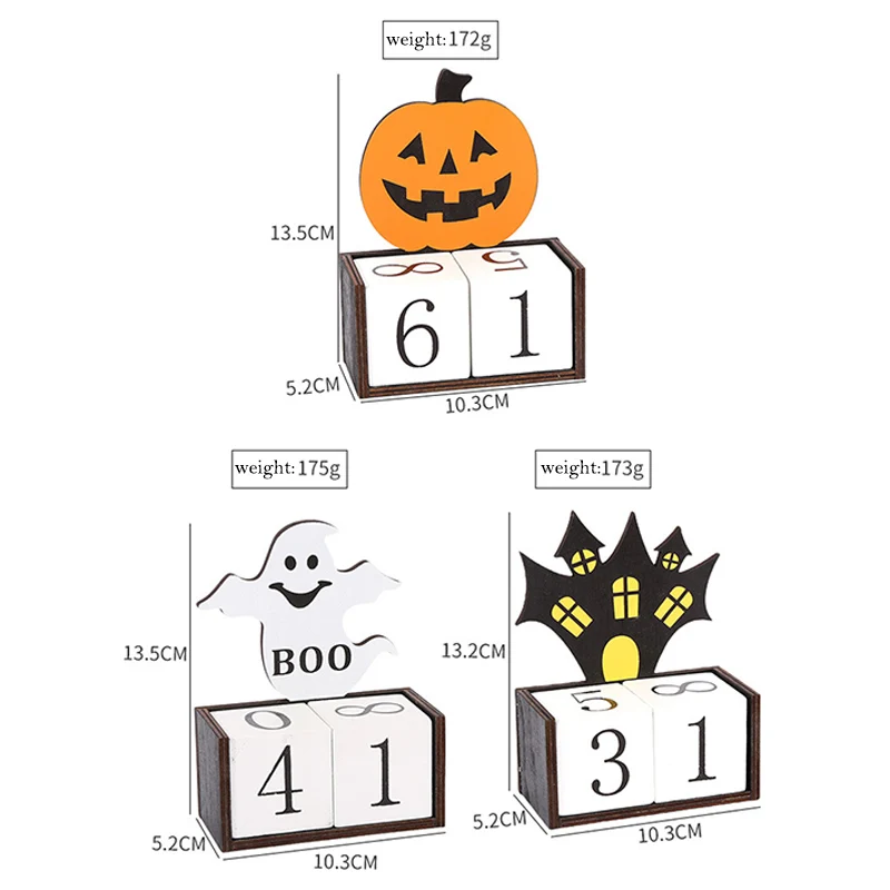 할로윈 나무 카운트다운 달력, 강림절 달력, 수제 호박 유령 성 탁상 장식, 축제 소품