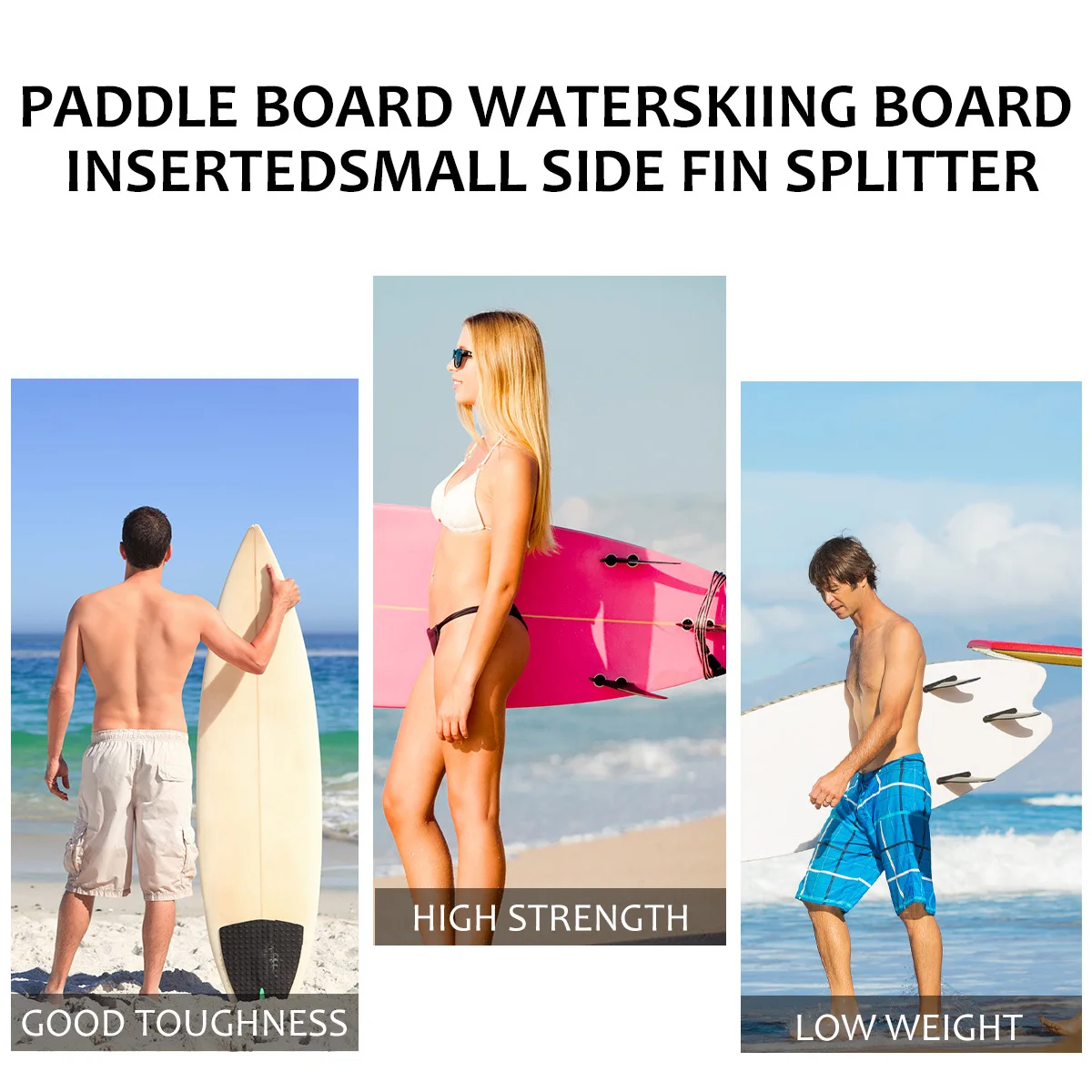 

Black Small Side Paddle Fin Splitter Detachable Surfboard Tail Rudder Accessory for Paddle Boards Improve Stability Direction