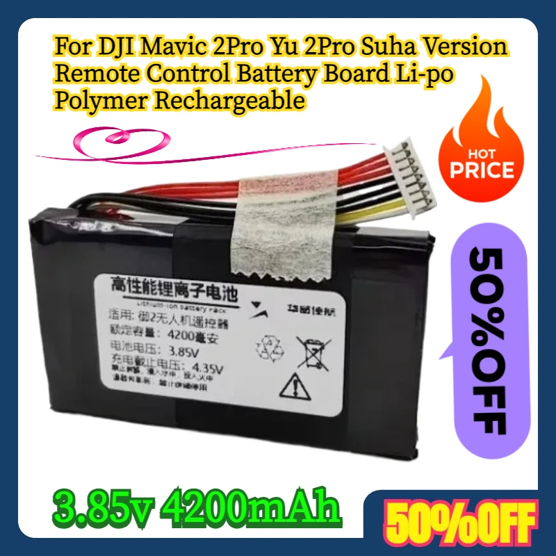 

For DJI Mavic 2Pro Yu 2Pro Suha Version Remote Control Battery Board 3.85v 4200mAh Li-po Polymer Rechargeable