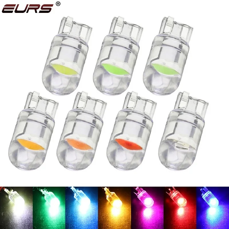 EURS Car Led W5W T10 192 Bulbs COB 1SMD Led W5W Auto Wedge Door Light Signal Lamp Instrument Lamp License Plate Light 12V White