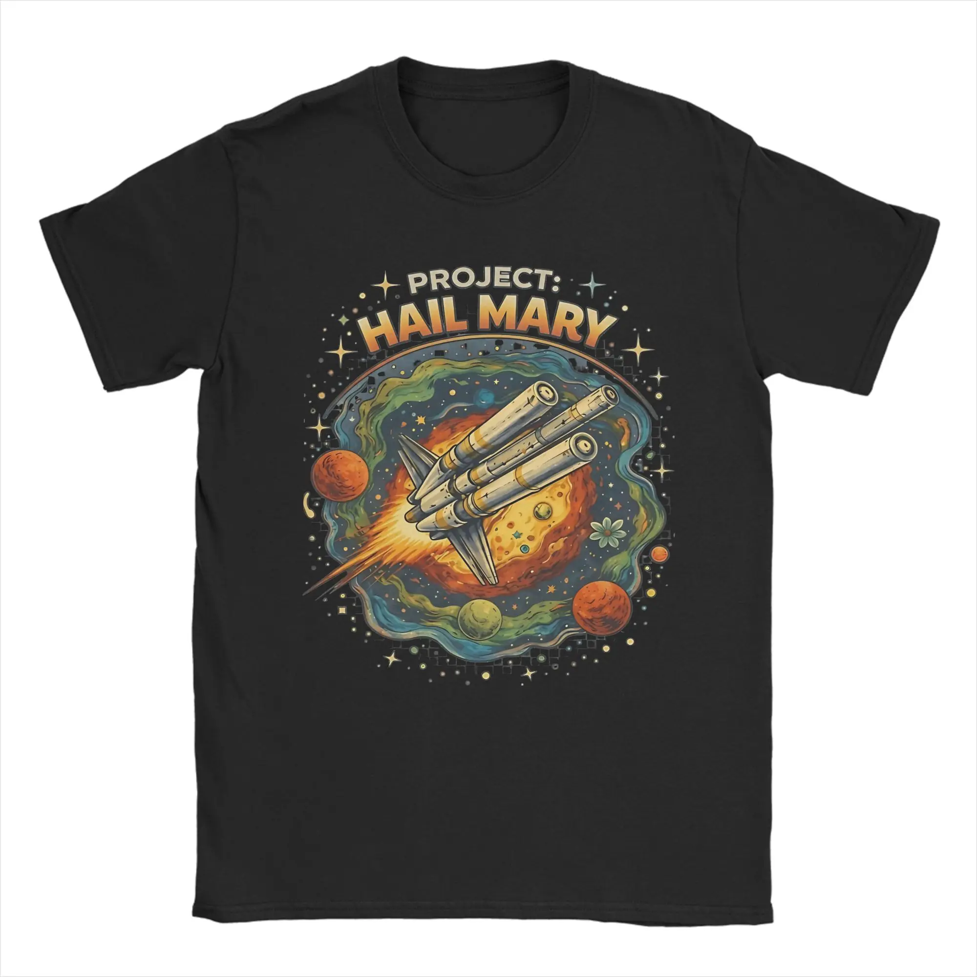 Project Hail Mary Comfort Color T-Shirt Men's  Awesome T Shirts Summer O-Neck Hippie Tee Shirt Pattern Oversized Clothing