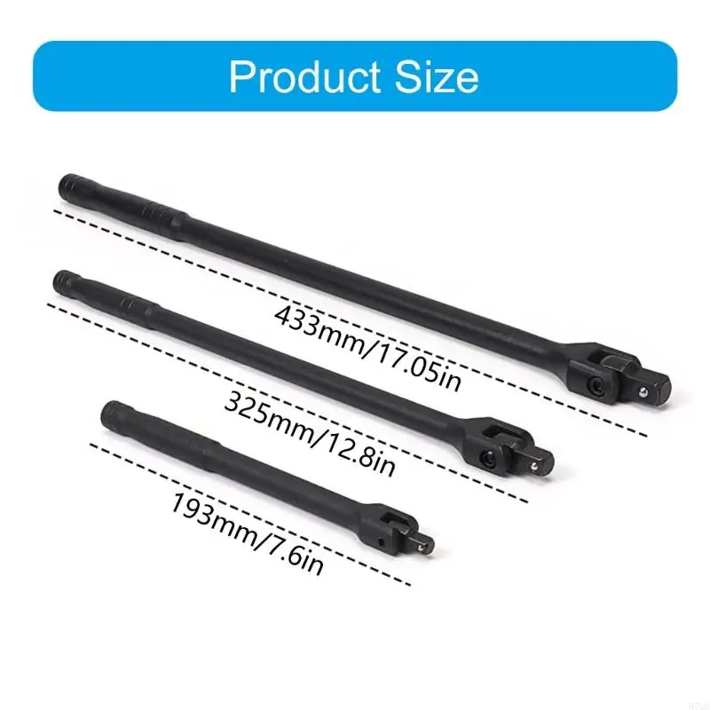 57QF Multifunctional F Steering Handle Torque Wrench Set 3 Piece Includes 1/4" 3/8" 1/2" Size for Automotive and Home Repair