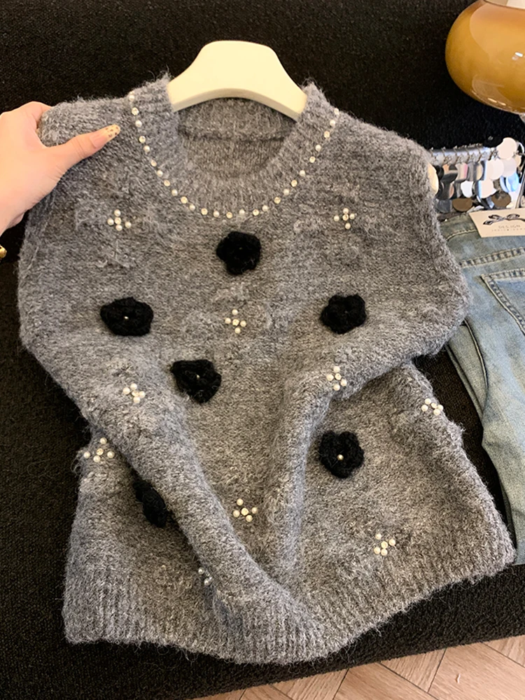 

Heavy Embellied Knitted Vest Women's Spring 2026 Commute Sle Svel Top Layering Faion Advanced Self-Kee Model