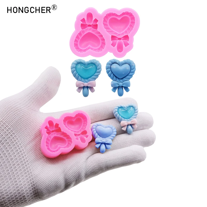 Liebe Schleife Harz Kopfschmuck Taschen Schuhe & Kleidung Dekoration Zubehör Tropfformen DIY Schokolade Flip Kuchen Dekoration Silikonform