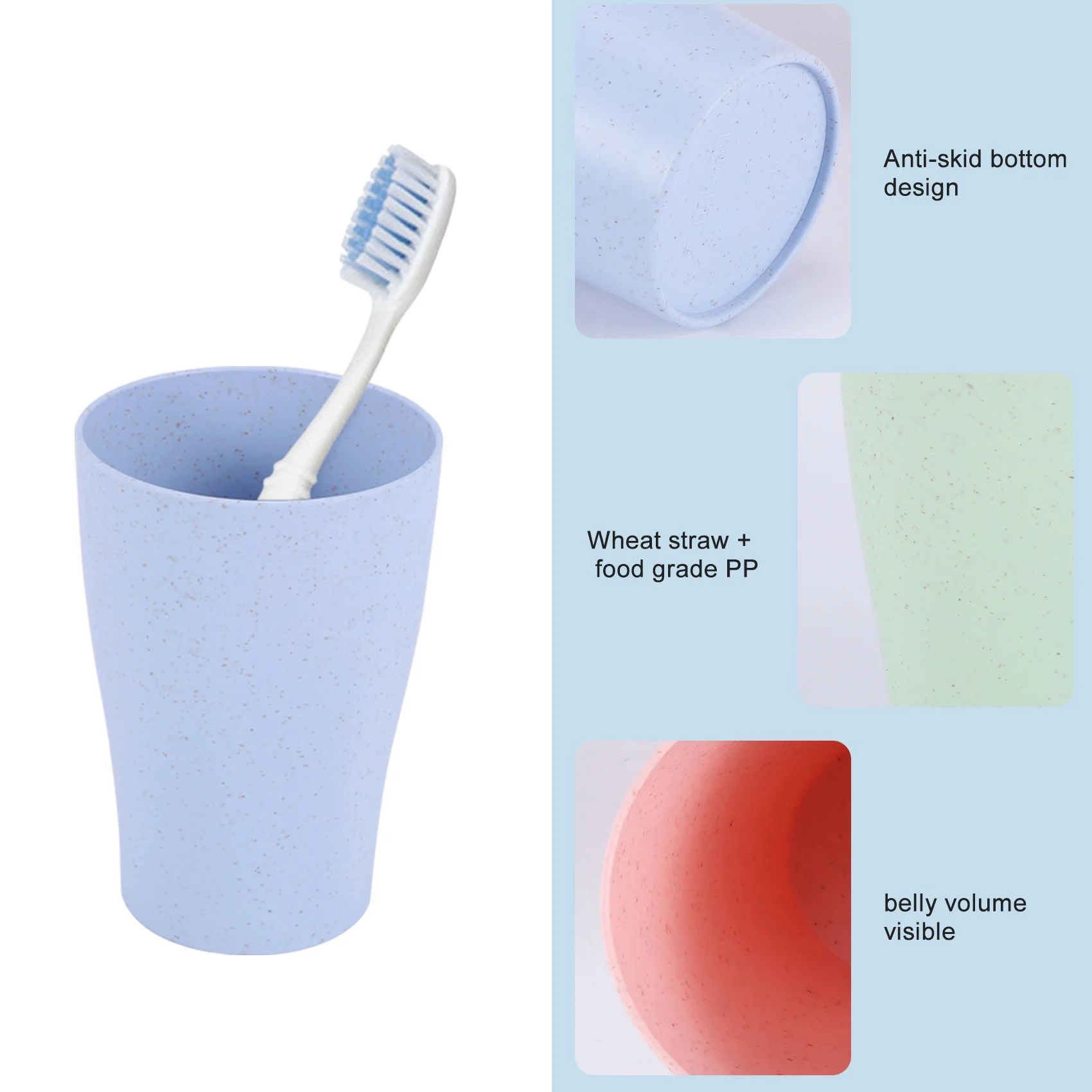 Copo bebendo de palha de trigo de 16 pacotes, para crianças e adultos, copos reutilizáveis de 10 onças, copos empilháveis para cozinha e piquenique