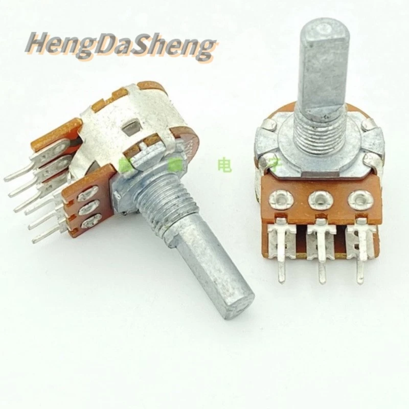 5Pcs/Lot 16 Type C500K 6-pin Dual Power Amplifier Speaker Timbre Volume Potentiometer 20mm Axis