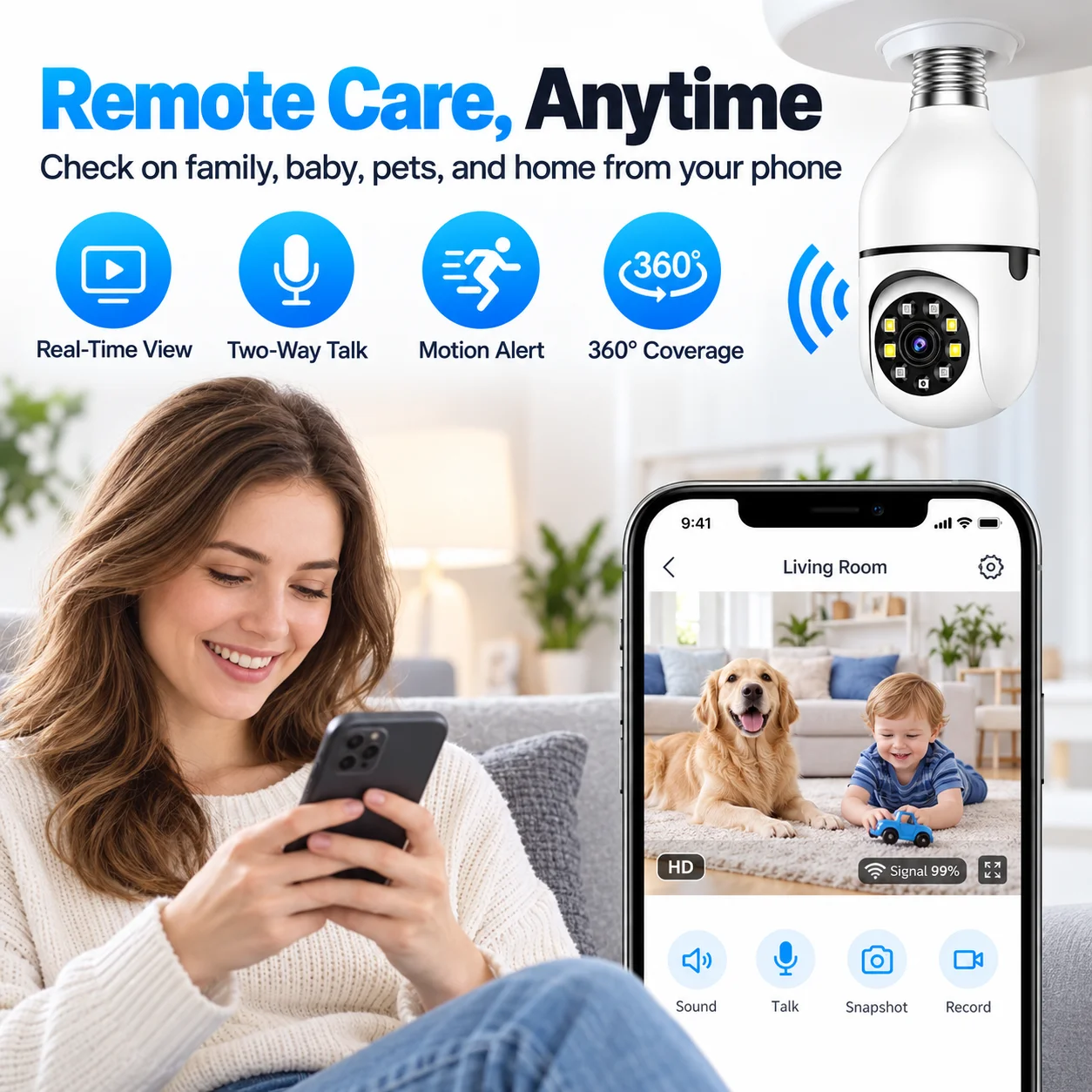 E27 WLAN-Glühbirnen-Sicherheit – Home Security Cameras Uk Bewertung und Preis