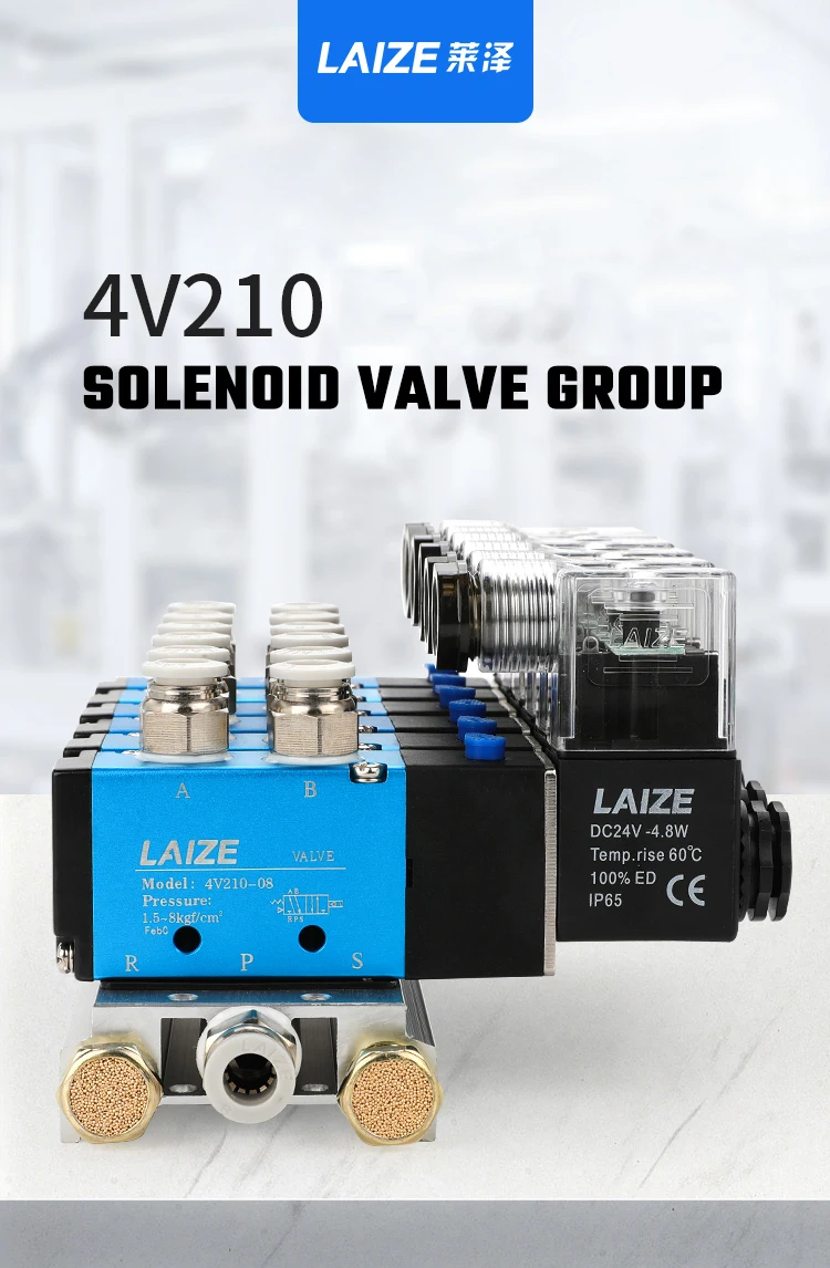 4V210 Pneumatisches Magnetventil, Gruppe von 8, 9, 10 – Detail 1