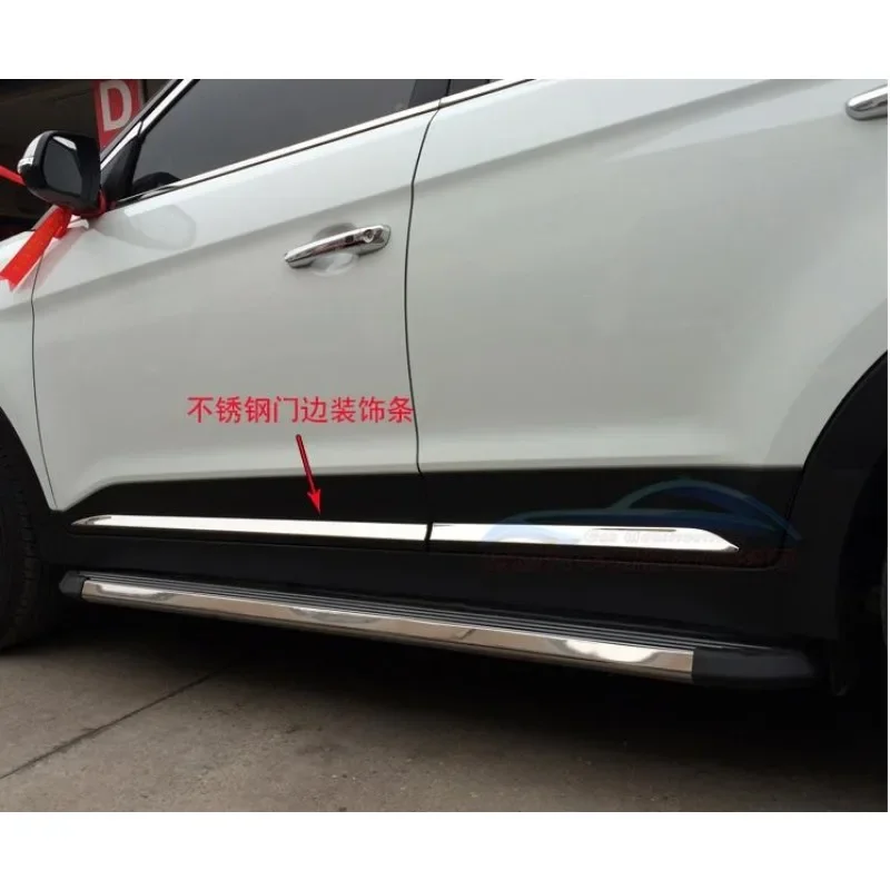 For 2015 2016 2017 2018 Hyundai Creta IX25 Car Door Body Side Molding Trim Cover Protector Strip Scuff Guard Car Accessory