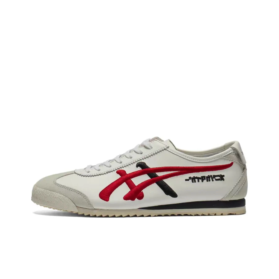 Onitsuka Tiger MEXICO 66 Unisex White/Red Low-Top Casual Sneakers  Minimalist Stylish Durable Cushioned Soft 1183C320-101