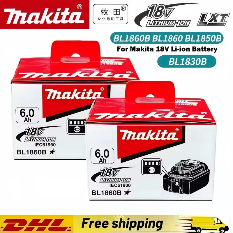 Batterie Li-ion Makita 18V 6Ah 100% authentique, remplacement pour BL1850B BL1830B, parfaite pour tous les outils Makita 18V