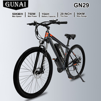 GUNAI GN29 Adult Electric Bike 750W Electrical Road Bicycle 48V 15Ah MTB E-bike 29\
