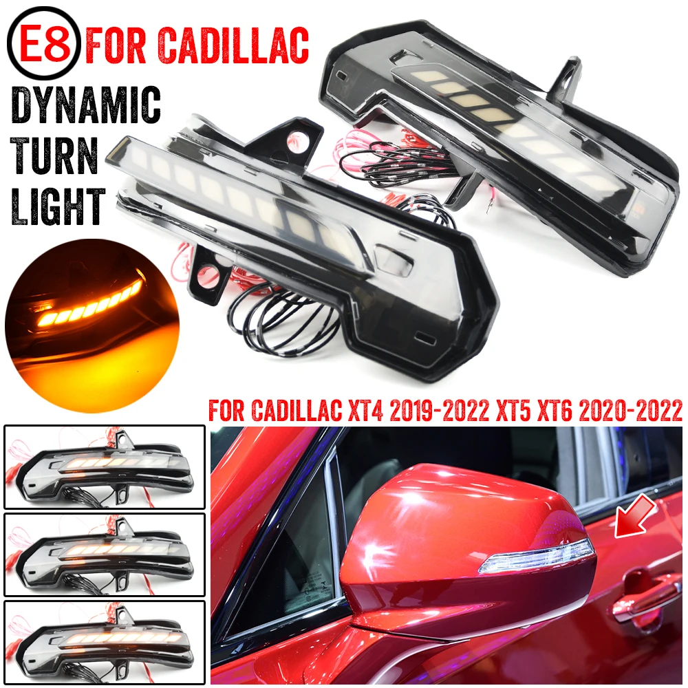 

Side Turn Signal Daytime Running Lights Dynamic Turn Signal For Cadillac XT4 2019-2022 Led Rear View Mirror Cover Lamp
