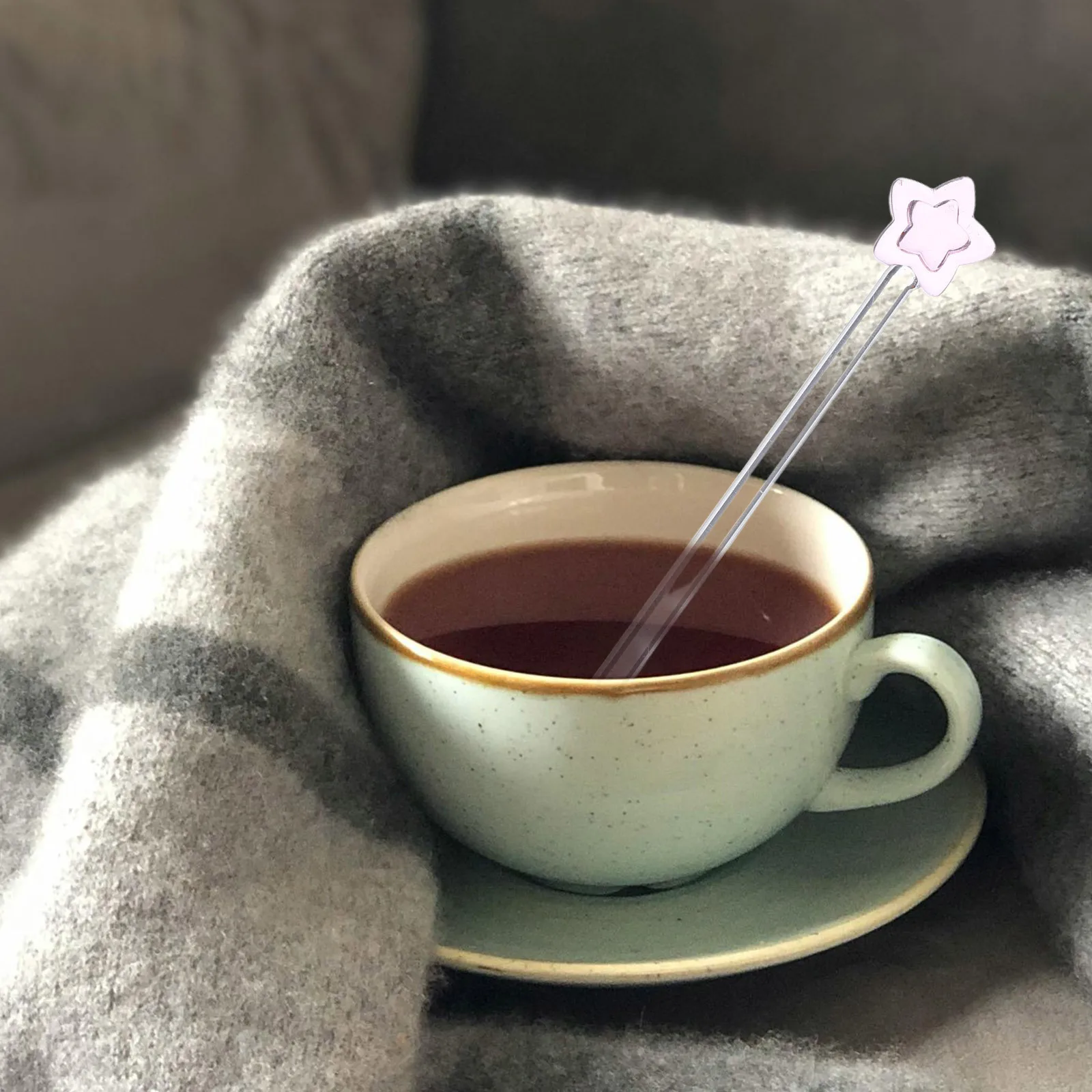 

3Pcs Glass Stirring Spoons Star Design Long Handle Coffee Tea Mixing Spoons for Juice Dessert Parfait Decorative