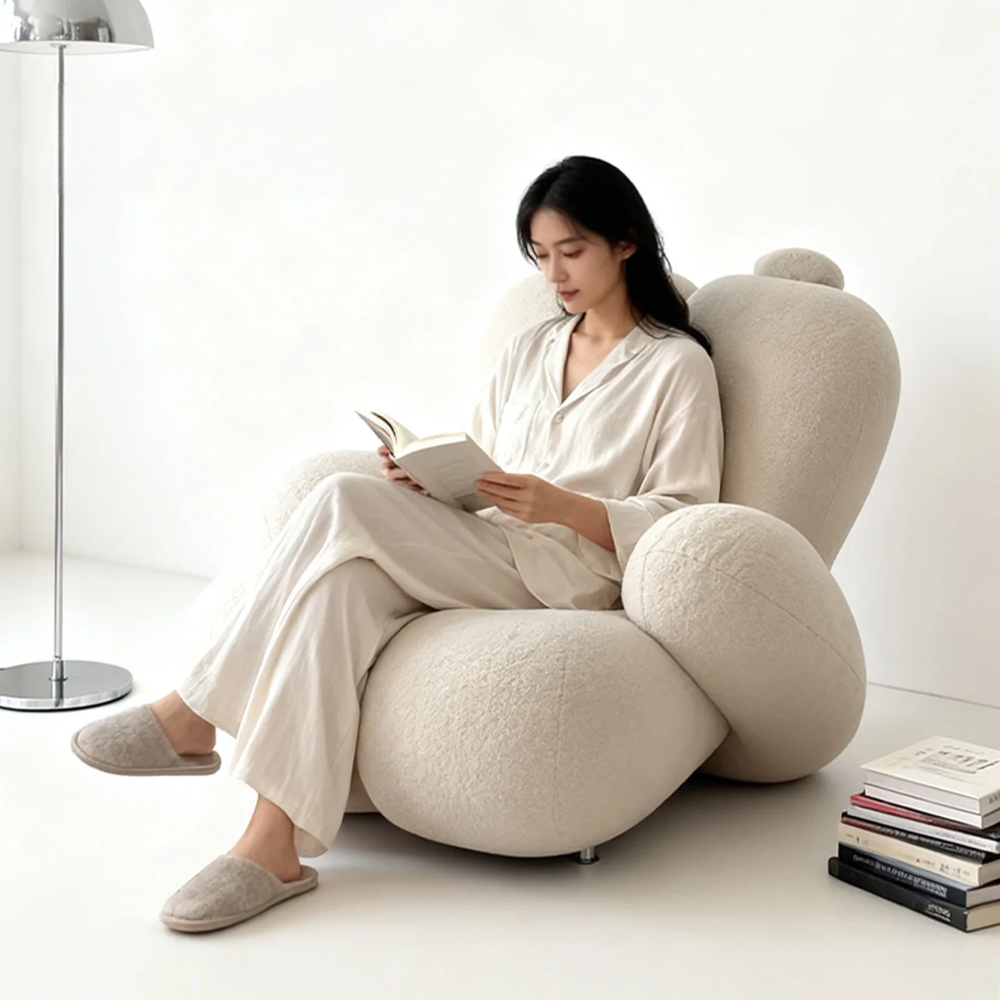 Curved sofa, light luxury simple living room bed and breakfast small sofa