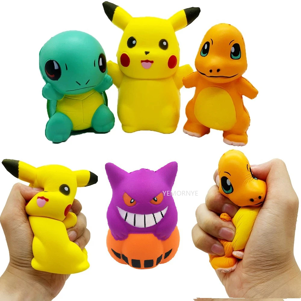 Pokemon Pikachu Squishy Anti stress Fidget Toys Kawaii Turtle Squishy Slow Rising Squish PU Figet Toy Children Birthday Gift Toy