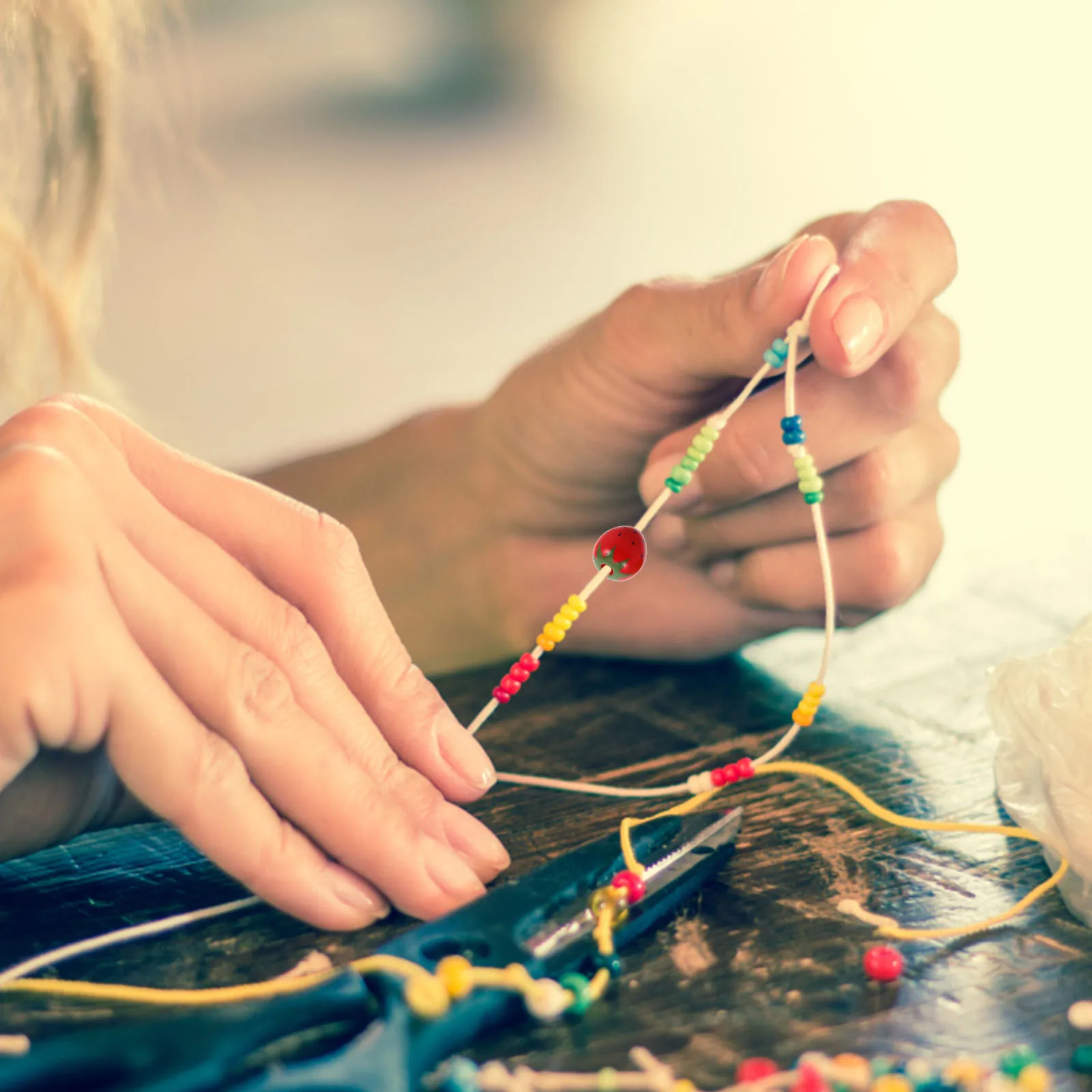 

50 Pcs Fruit Wooden Beads Charm Scattered for Diy Jewelry Charms Bracelet Making Supplies Garland Craft Loose