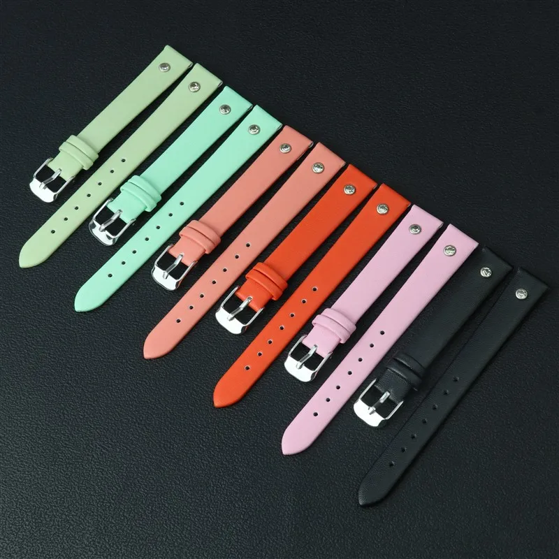 

8mm 10mm 12mm 14mm 16mm High Quality Soft Leather Watch Strap Replacement for Women Durable Watch Band Bracelet Accessories