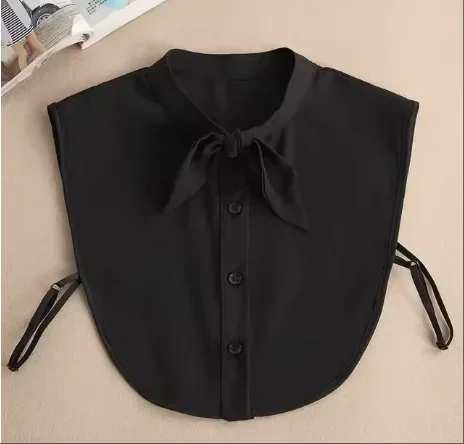 موضة 2025 الجبهة التعادل الأبيض وهمية طوق للنساء الوقوف انفصال طوق وهمية الفتيات خمر الدانتيل السيدات كاذبة بلوزة طوق #4