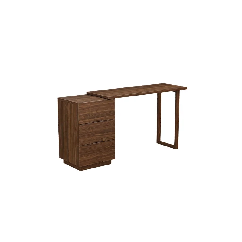 

Black walnut desk solid wood rectangular writing desk Nordic home study desk