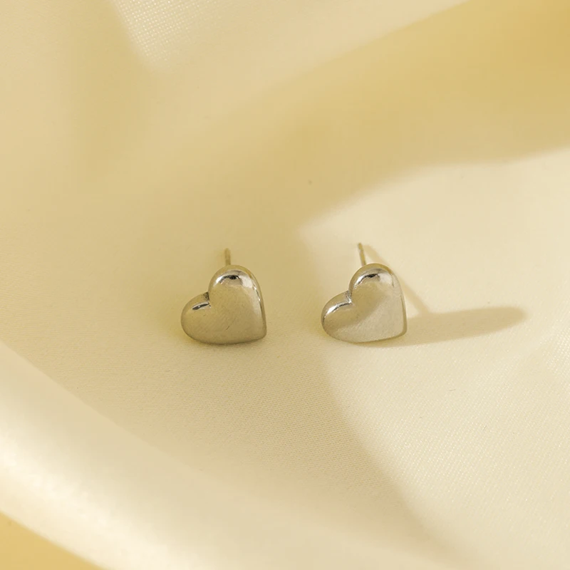 EILIECK 316L Edelstahl Silberfarbenes Glänzendes Herz-Liebes-Halsketten- und Ohrring-Set für Frauen Neues Trendiges Wasserdichtes Schmuckset – Detail 14