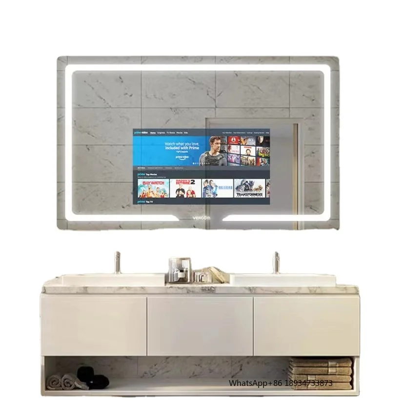 

Front-lighted Smart Bathroom Mirror Android Bathroom Mirror TV Android 1200*800mm for Jumeirah Smart Residential Condos
