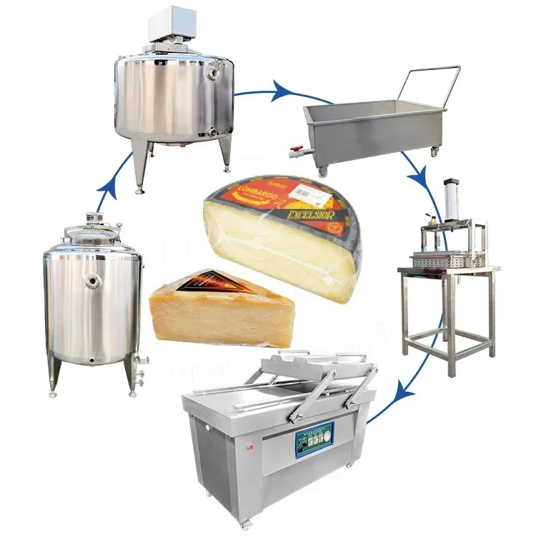 100L 300L 500L 1000L SUS304 Cheese Production Equipment Electric Cheese Machine For Process Heating Milk Cheese Making