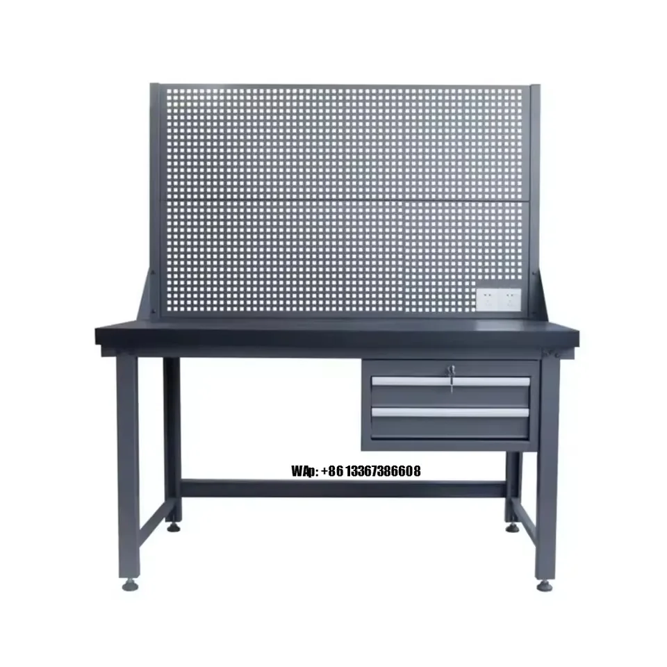 High Quality Professional Stainless Steel Modern Work Table Customized Pegboard Shelf Heavy Duty Workbench Drawers Wheels