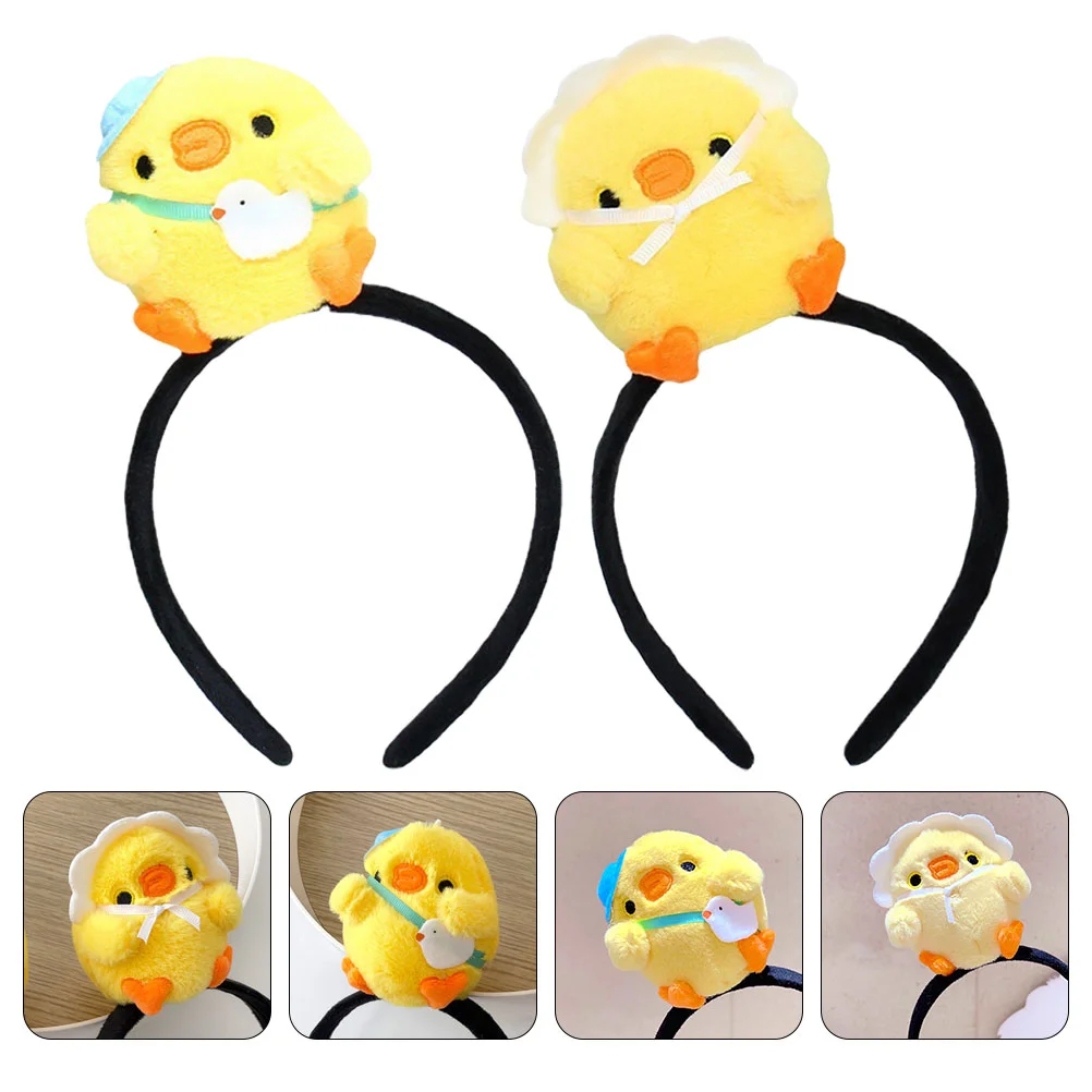 2 Pcs Chick Headband Peep Bumblebee Headbands Bunny Costume Bandanas for Women Funny Hair Accessories