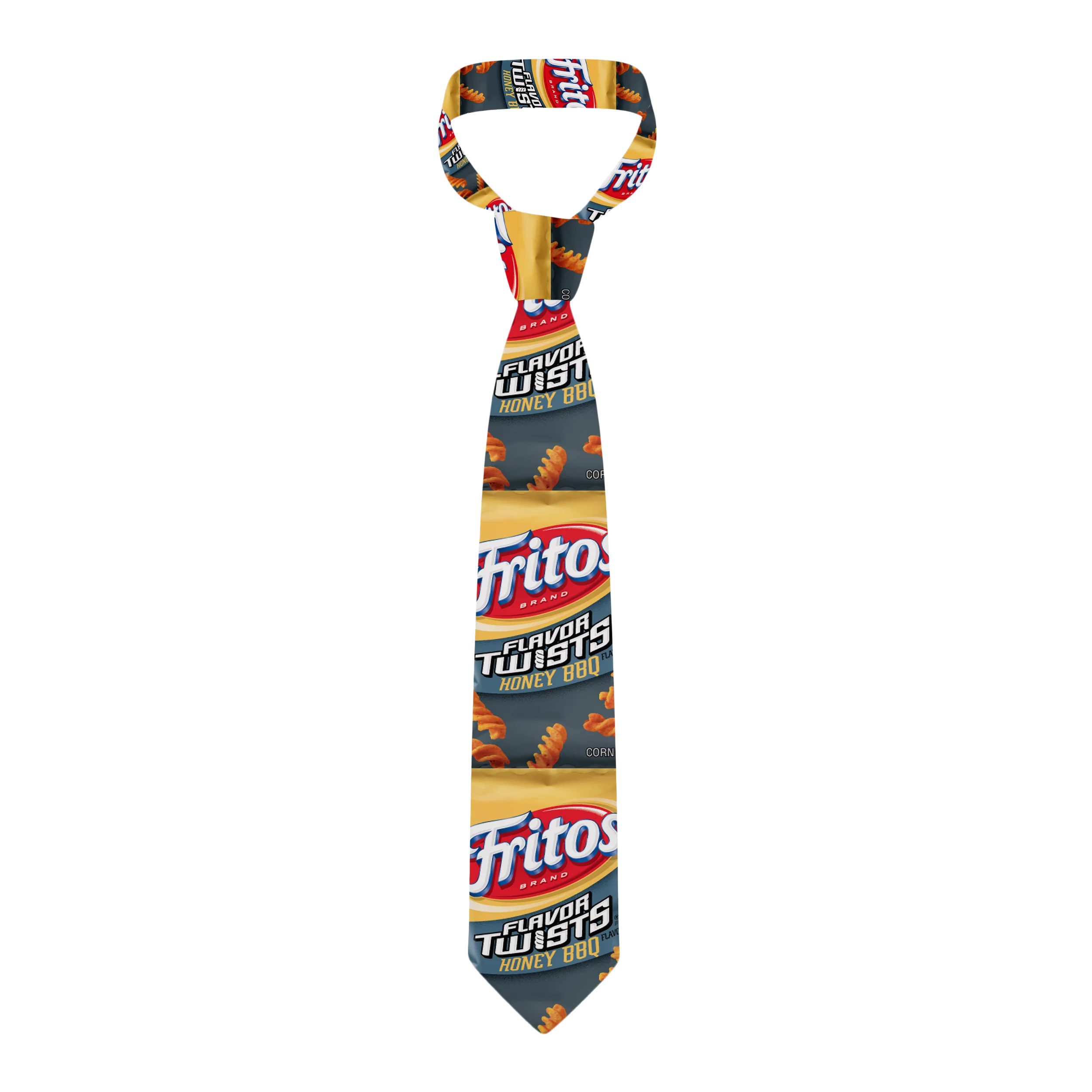 Funny potato chip tie wedding party tie food printed tie men's casual fashion novel gift tie unisex business tie