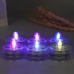 12Pcs/lot Submersible LED Lights Waterproof Underwater LED Tea Lights Candle Lights For Wedding Fountain Vases Tub Fish Tank